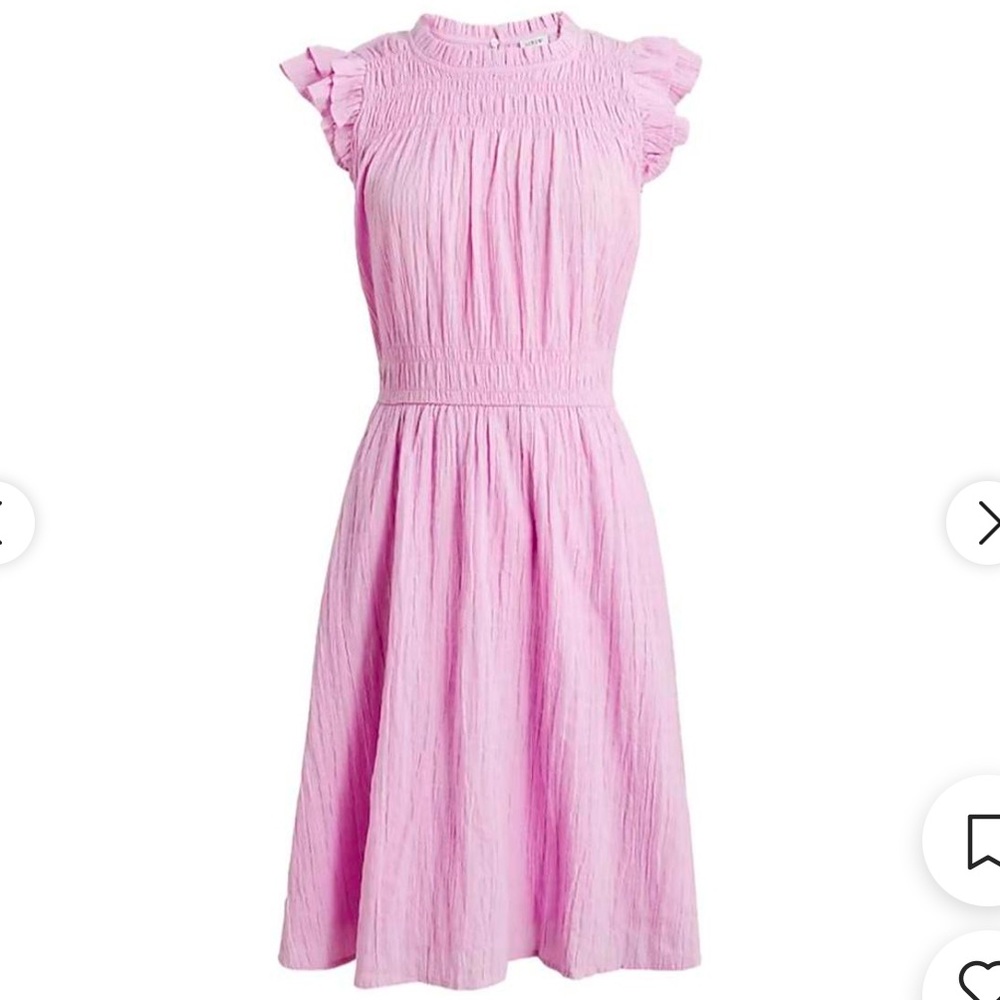 J.Crew Women's Purple Pink Flutter Sleeve Fit & Flare Gauze Cotton Dress Medium
